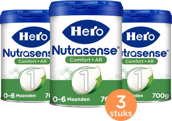 Hero Nutrasense Comfort+ AR 1 (0-6 Maanden) - Flesvoeding - Zuigelingenvoeding - Palmolievrij - 3x 700 gram van Merkloos