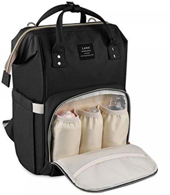 Herzberg HG-03190: Multifunction Mommy Diaper and Baby Bottle Bag - Black van Herzberg.