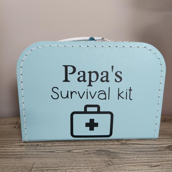 Het blije snoetje - Papa's survival kit - kraamcadeau - cadeau zwangerschap - cadeau babyshower - Blauw van Merkloos