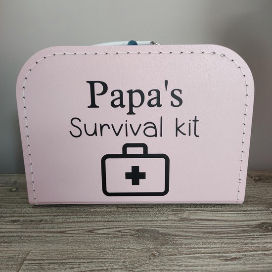 Het blije snoetje - Papa's survival kit - kraamcadeau - cadeau zwangerschap - cadeau babyshower - Roze van Merkloos