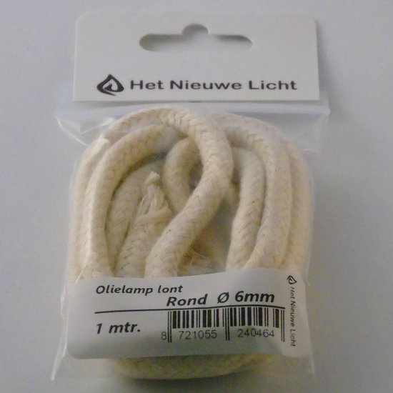 Het Nieuwe Licht ® - Olielamp lont - rond 6mm - met kern - 1mtr van Het Nieuwe Licht®