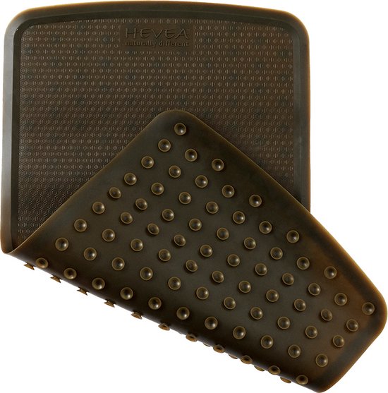 Hevea - Badmat | 100% natuurrubber - Zwart - Antraciet van Merkloos
