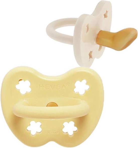 HEVEA | dental Duopack spenen (2 stuks) | Orthodontisch | 3-36 maanden | Pale Butter & Milky White van HEVEA