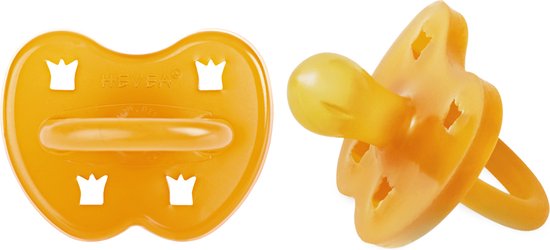HEVEA - Fopspeen - 2 Stuks - Rond - Naturel - 0-3 mnd - 100% natuurrubber van HEVEA