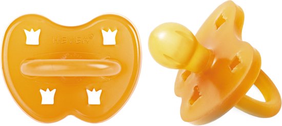 HEVEA - Fopspeen - 2 Stuks - Rond - Naturel - 3-36 mnd - 100% natuurrubber van HEVEA
