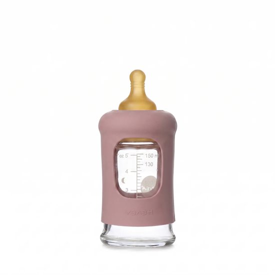HEVEA - Glazen Fles - Brede Hals 150ml - Met Sleeve - Rosewood