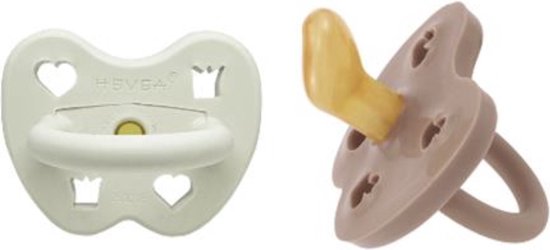 HEVEA Pacifier 2-pack 3-36 months Fireplace warmer Orthodontic van Merkloos