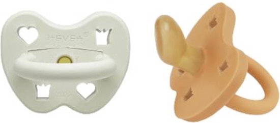 HEVEA Pacifier 2-pack 3-36 months Frozen sunrise Orthodontic van Merkloos