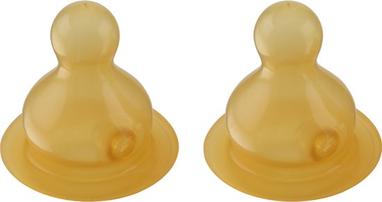 HEVEA - Speen voor glazen drinkfles - 2-pack - Mediumflow - 3-24 mnd van Merkloos