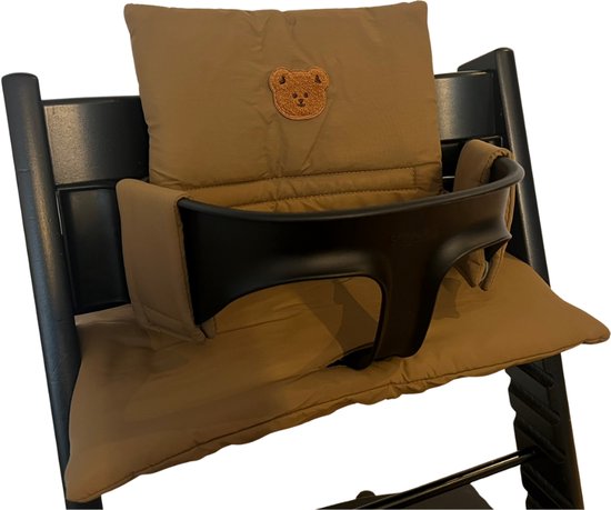 HHHK - Stokke Tripp Trapp kussenset - zitkussen en rugkussen - Groen met Beertje - Stoelverkleiner - Babyset kussen van Stokke