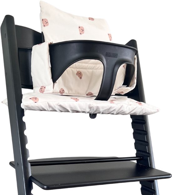 HHHK - Stokke Tripp Trapp kussenset - zitkussen en rugkussen - Wit met beertjes van Stokke