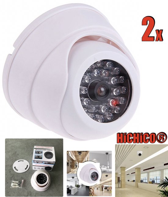 HiCHiCO® Dummy camera voor binnen met rood knipperend led indicator 2Stuks van HiCHiCO®