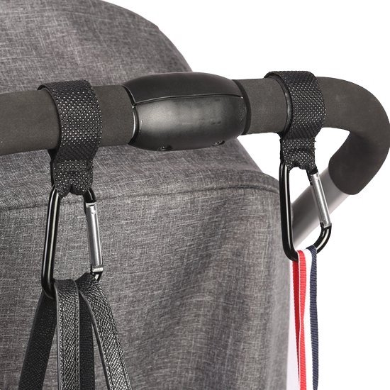 Hiden - Ophanghaken - Kinderwagen - Tassen Ophangen - Wandelwagen - Kinderwagen Haak - Zwart - 2 Stuks van Hiden
