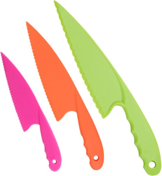 Hiden | Plastic Messen Set - Kinderen - Keuken - Veiligheid - Koken & Tafelen | 3 stuks van Hiden