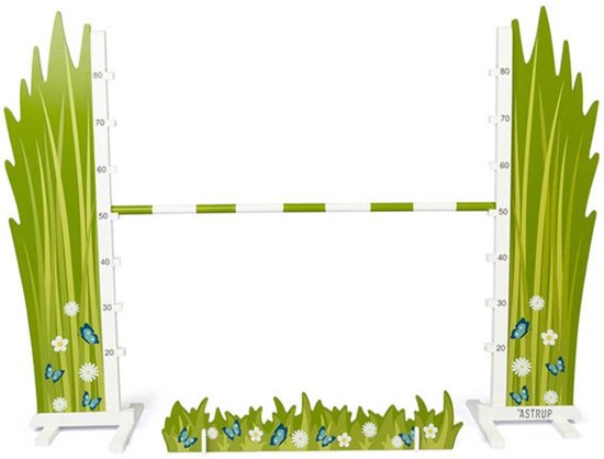 Hindernis voor stokpaardjes, groen bloemetjes Byastrup - 90 cm hoog van HI