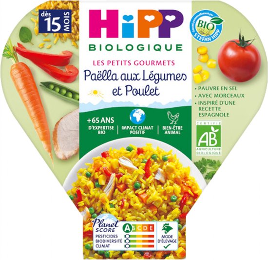 HiPP Les Petits Gourmets Paëlla met Groenten en Kip van 15 Maanden Bio 250 g van HiPP