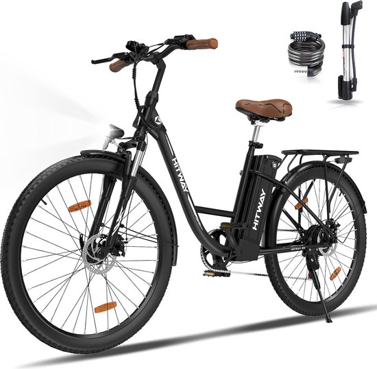 Hitway Elektrische Fiets BK31 - 28 Inch City Commuter EBike met Afneembare 36V 13Ah Lithium Batterij - Damesfiets - E-Bike met 250W Motor - 7 Versnellingen - IP54 Waterdicht van Hitway