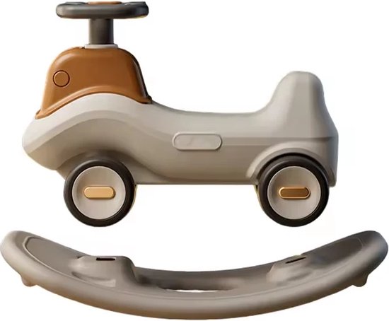 Hobbelauto 2 in 1 Hobbelwagen - Graafmachine - Loopwagen Beige Bruin - Jongen - Meisje - Binnen en Buiten - Baby - Peuter - 1 jaar - 2 jaar- Cadeau - Sinterklaas - Kerst van Yookidoo