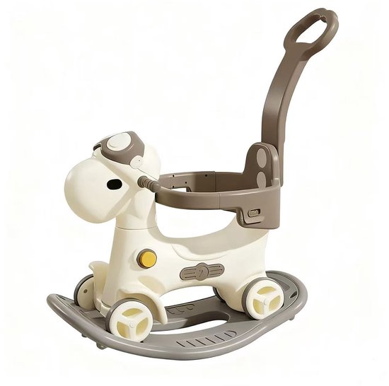 Hobbeldier Loopwagen Luxe Grijs/Crème voor binnen en buiten van Bandits & Angels