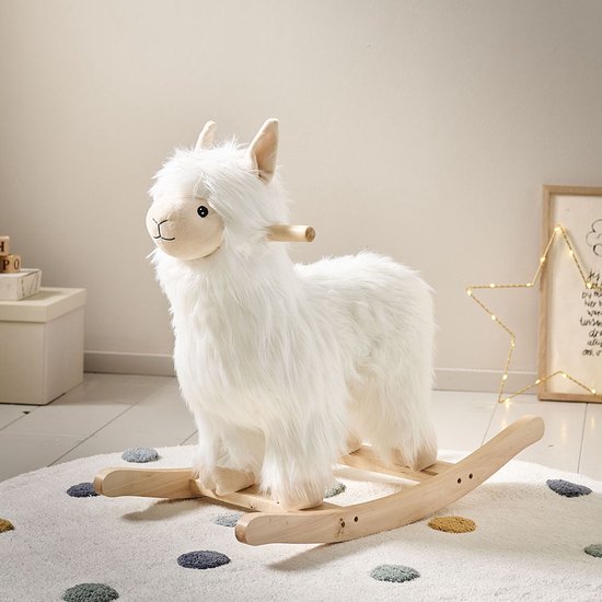 Hobbelpaard 'Alpaca' - Schommelstoel voor Baby - Hobbeldier voor Avonturen in Zonovergoten Berglandschappen van Ziggy & Ella