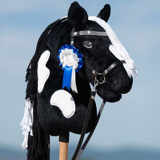 Hobby Horse Land - Hobby Horse "Black Diamond" - Inclusief halster & diamanten frontriem - Stokpaard - A3 van Merkloos