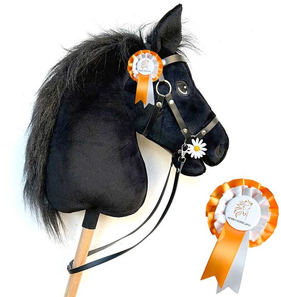 Hobby Horse Land - Hobby Horse "Stormy" Volbloed - Inclusief halster- Stokpaard - A3 van Merkloos
