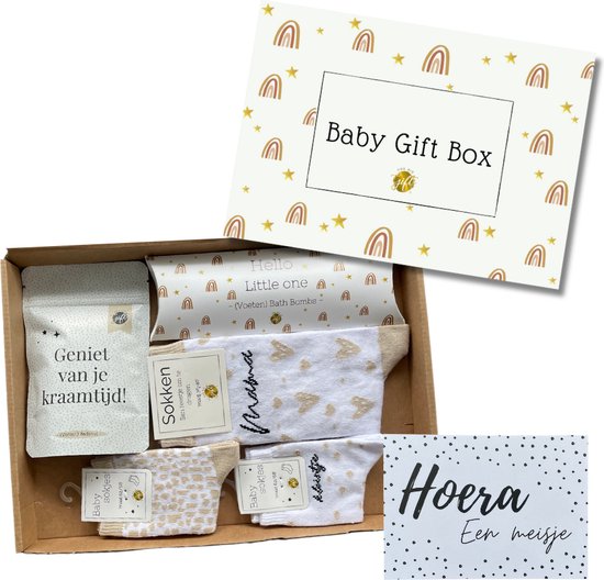 Hoera een meisje-kraamkado-baby cadeau-zwangerschap van Merkloos