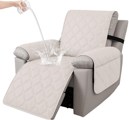 Hoes Voor Fauteuil, Relax Fauteuilbeschermer, Stoelbeschermer Voor Televisiestoel, Fauteuil Hoes Waterdicht, Bankhoes Voor Fauteuil, Hoes Voor Relaxstoel (1 Plaats, Beige)