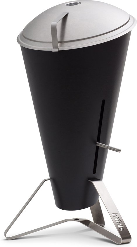 Höfats Cone Barbecue Houtskool - RVS - Ø60 cm - H 1,05 meter - Zwart/Zilver van Höfats