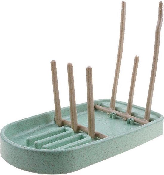 HOGA - Baby Flessenrek - Afdruiprek - Flessendroogrek baby - Babyflessen - Groen van Merkloos