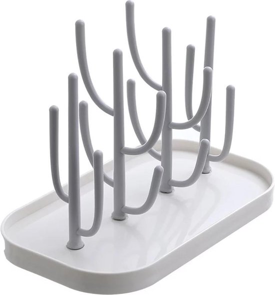 HOGA Flessen Droogrek - Baby Flessenrek - Afdruiprek Baby - Droogrek - Drying Rack - Wit van Hoga