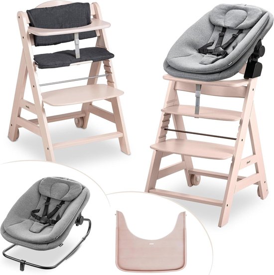 Hoge Kinderstoel - Baby eetstoel - Vanaf geboorte - Compleet met accessoires - 58 x 48 x 79 cm - Wit