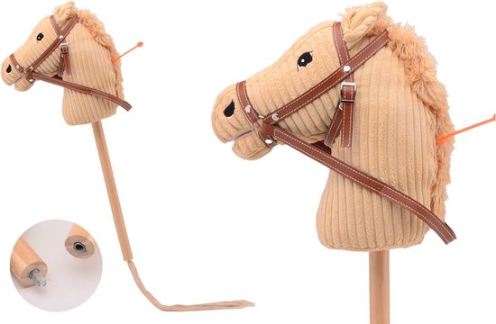Holly Horse - Hobby paard met geluid ca. 80 cm met halster , stokpaardje voor hobby horsing om op te rijden voor kinderen stokpaard stokpaarden stok paard van Holly Horse