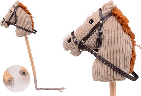 Holly Horse - Hobby paard met geluid ca. 80 cm met halster , stokpaardje voor hobby horsing om op te rijden voor kinderen stokpaard stokpaarden stok paard van Holly Horse