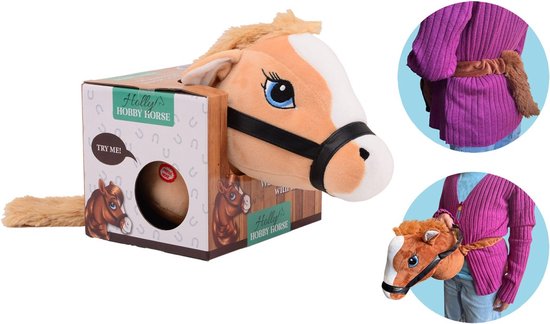 Holly Horse Paarden Hoofd met Elastiek - Kleur Beige - Inclusief Geluid van Holly Horse