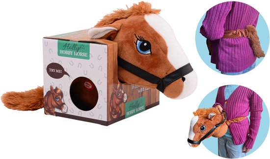 Holly Horse Paarden Hoofd met Elastiek - Kleur Bruin - Inclusief Geluid van Holly Horse