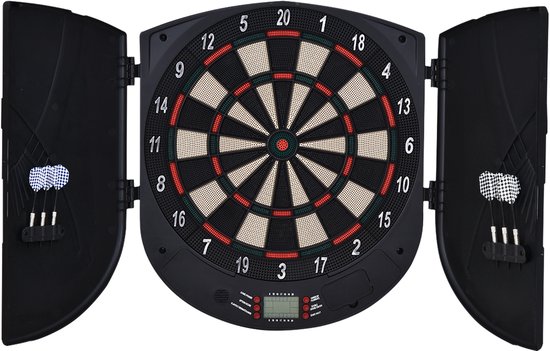 HOMCOM-Dartboard-Kunststoff-50L x 44B x 4,4T cm-Schwarz van HOMCOM