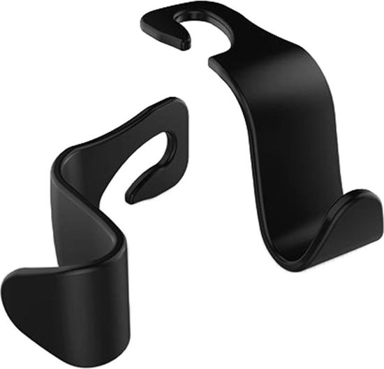 HOME ONLINE Hoofdsteun autohaken, 2 delige autostoel achterbank organizer kunststof haken, auto-onderdelen binnenruimte, voor hoofdsteun, wasrek, handtassenhouder, tas, haak zwart van HOME ONLINE
