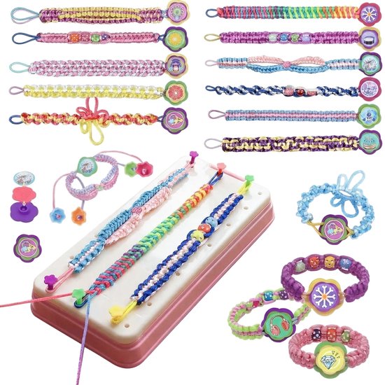 Homeblend Armbandjes Maker Set - Sieraden Maken - Knutselpakket voor Meisjes 7-12 Jaar - Met Vlechtmachine, Kralen & 16 Patronen - Knutselpakket - Speelgoed meisjes van Merkloos