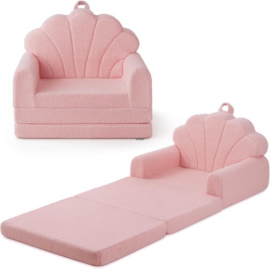 Homeblend Kinderstoel - Uitklapbaar - Roze - Wasbare Hoes