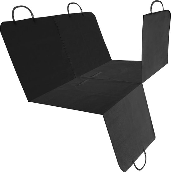 Hondenautostoelhoes, waterdichte hangmathoes voor honden op de achterbank, hondendeken voor de kofferbak, bescherming voor de achterbank voor auto's, vrachtwagens, SUV, 147 x 145 cm, zwart van Pecute