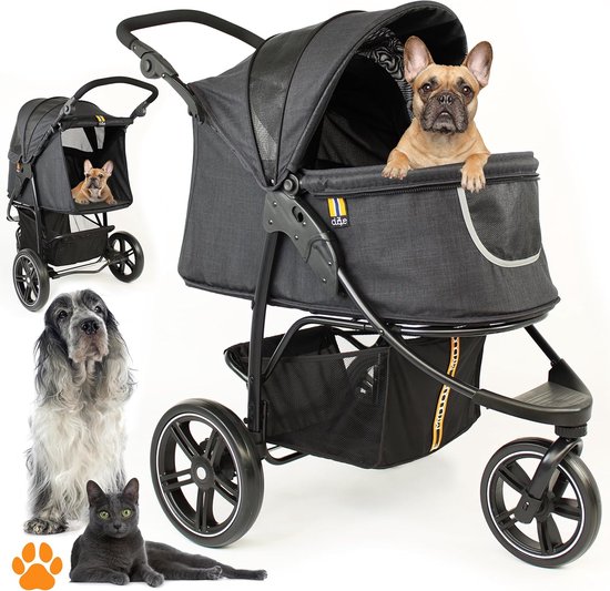 Hondenbuggy tot 32 kg met Verstelbare Hoogte en Reflecterende Strips - Ideaal voor Jong en Oud Huisdier van Merkloos