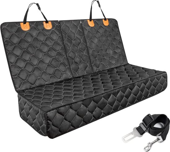 Hondendeken Auto-achterbankhoes Hondenachterbank met 1 elastische hondengordel, waterdicht Krasbestendig Hondenbescherming Auto-achterbank Kinderzitje Pad voor alle vrachtwagens Auto's SUV's van WISETRIBE