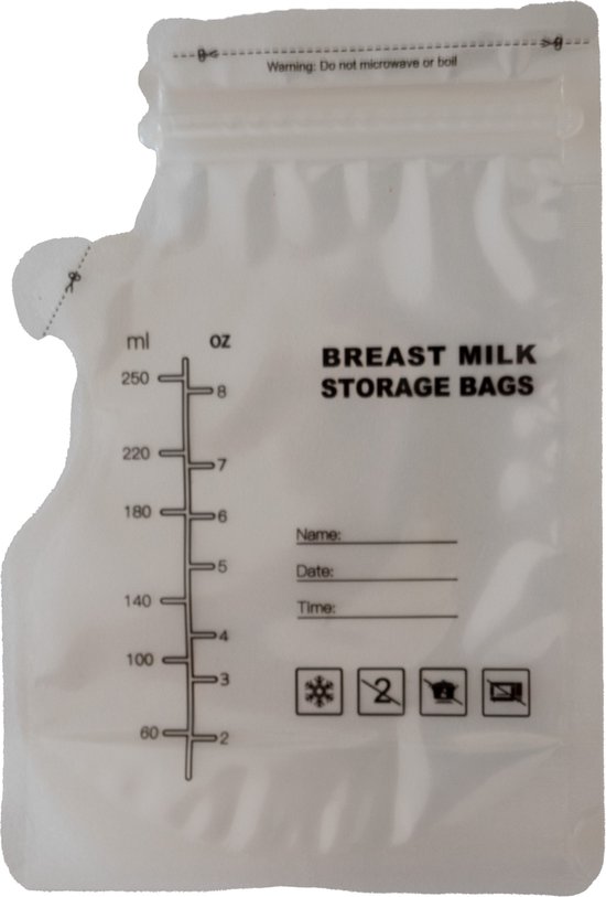 Honeybears - 50 stuks - Bewaarzakjes moedermelk - Melk bewaarzakjes - Borsvoedingbewaarzakje - BPA vrij - 250 ML van Honeybears