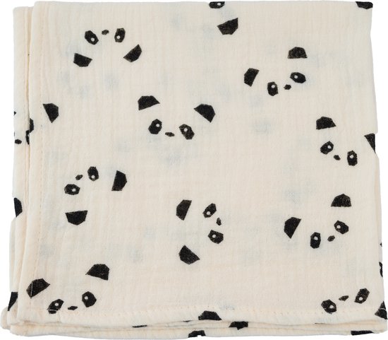 Honeybears hydrofiele doek – 2 stuks - Inbakerdoek hydrofiel baby – Hydrofiele luierdoek – Panda’s – 40 X 38 CM van Honeybears