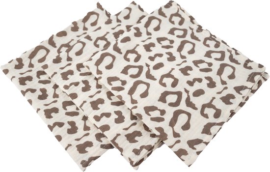 Honeybears hydrofiele doeken – 3 stuks - Inbakerdoek hydrofiel baby – Hydrofiele luierdoek – Panter – 60 X 60 CM van Honeybears