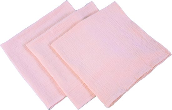 Honeybears hydrofiele doeken – 3 stuks - Inbakerdoek hydrofiel baby – Hydrofiele luierdoek - Rose – 60 X 60 CM van Honeybears