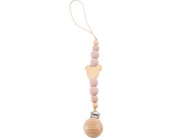 Honeybears – Speenkoord baby – Fopspeenkoord baby – Speenketting met kralen - Speen koord - Kraamcadeau - Rose van Honeybears
