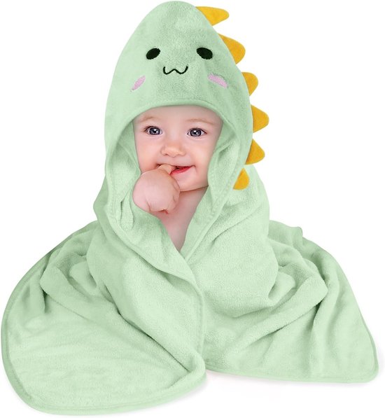 Hooded Badponcho voor Kinderen van 0 - 5 Jaar, Zachte Koraalfleece, Ideaal voor Bad en Zwemmen