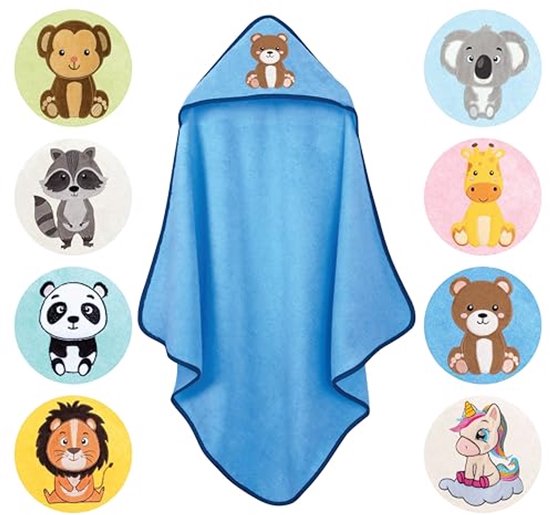 Hooded Bath Towel for Babies - 100% Cotton, OEKO-TEX - Soft Towel for Newborns and Toddlers - Perfect Gift for Boys and Girls (Bear 80x80 cm) van Merkloos